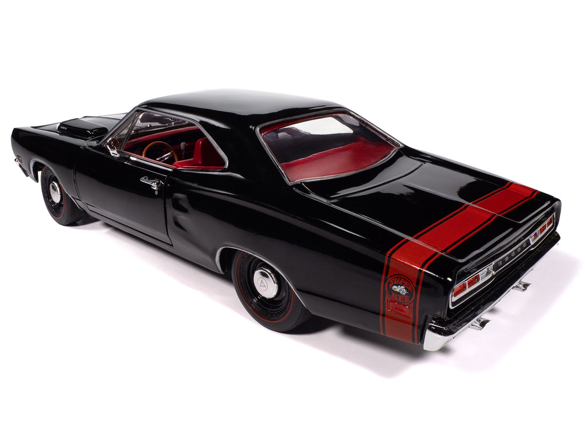 1969 Dodge Coronet Super Bee Black Red Interior American Muscle 1/18 Diecast