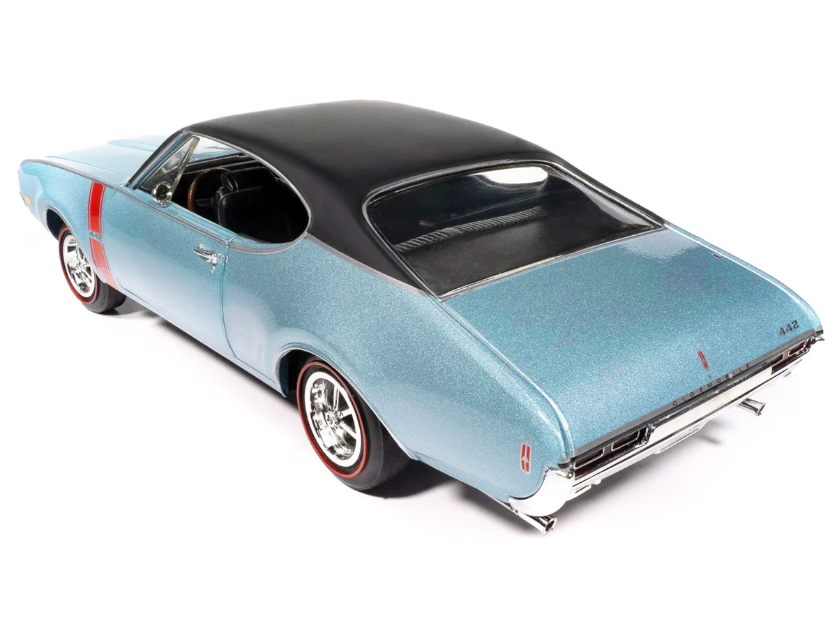 1968 Oldsmobile 442 W30 Holiday Coupe Teal Frost Stripes & Vinyl Top American