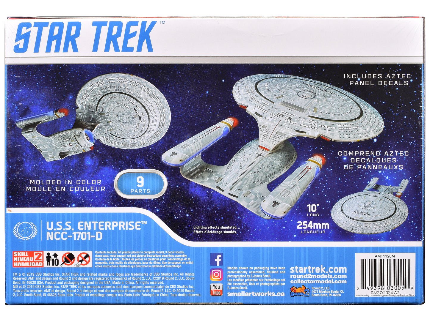 Skill 2 Model Kit U.S.S. Enterprise NCC-1701-D Space Ship "Star Trek: The Next Generation" (1987) TV Series 1/2500 Scale by AMT <h2>Skill AMT</h2> <p>High-quality diecast car perfect for collectors an