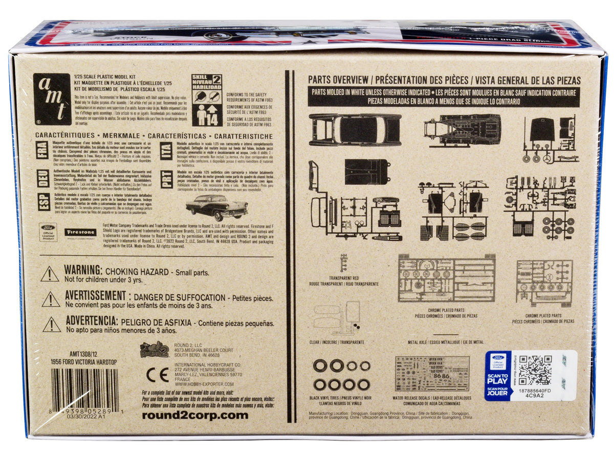Skill 2 Model Kit 1956 Ford Victoria Hardtop 3 in 1 Kit 1/25 Scale Model - AMT