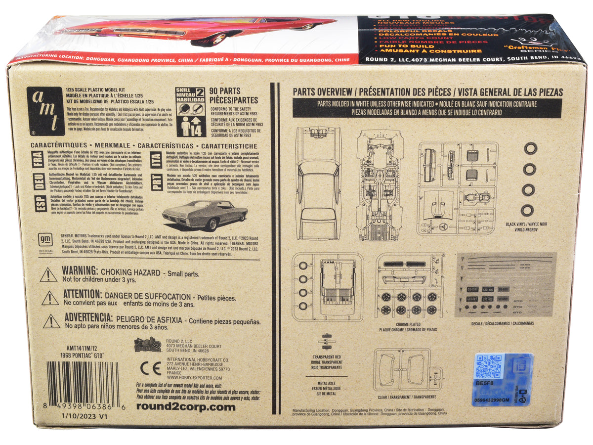 Skill 2 Model Kit 1968 Pontiac GTO Hardtop "Craftsman Plus" 1/25 Scale Model