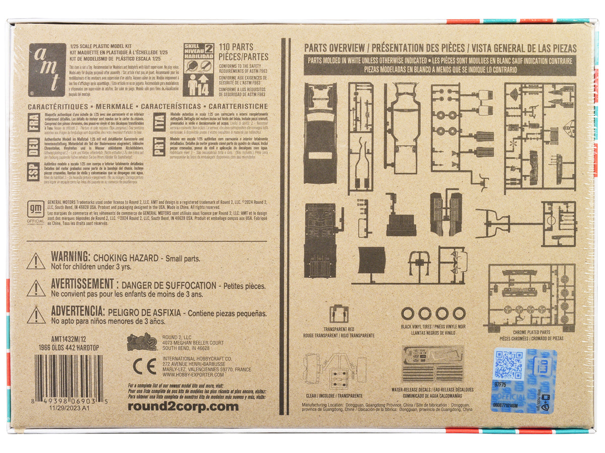 Skill 2 Model Kit 1966 Oldsmobile 442 W-30 Hardtop 1/25 Scale Model - AMT