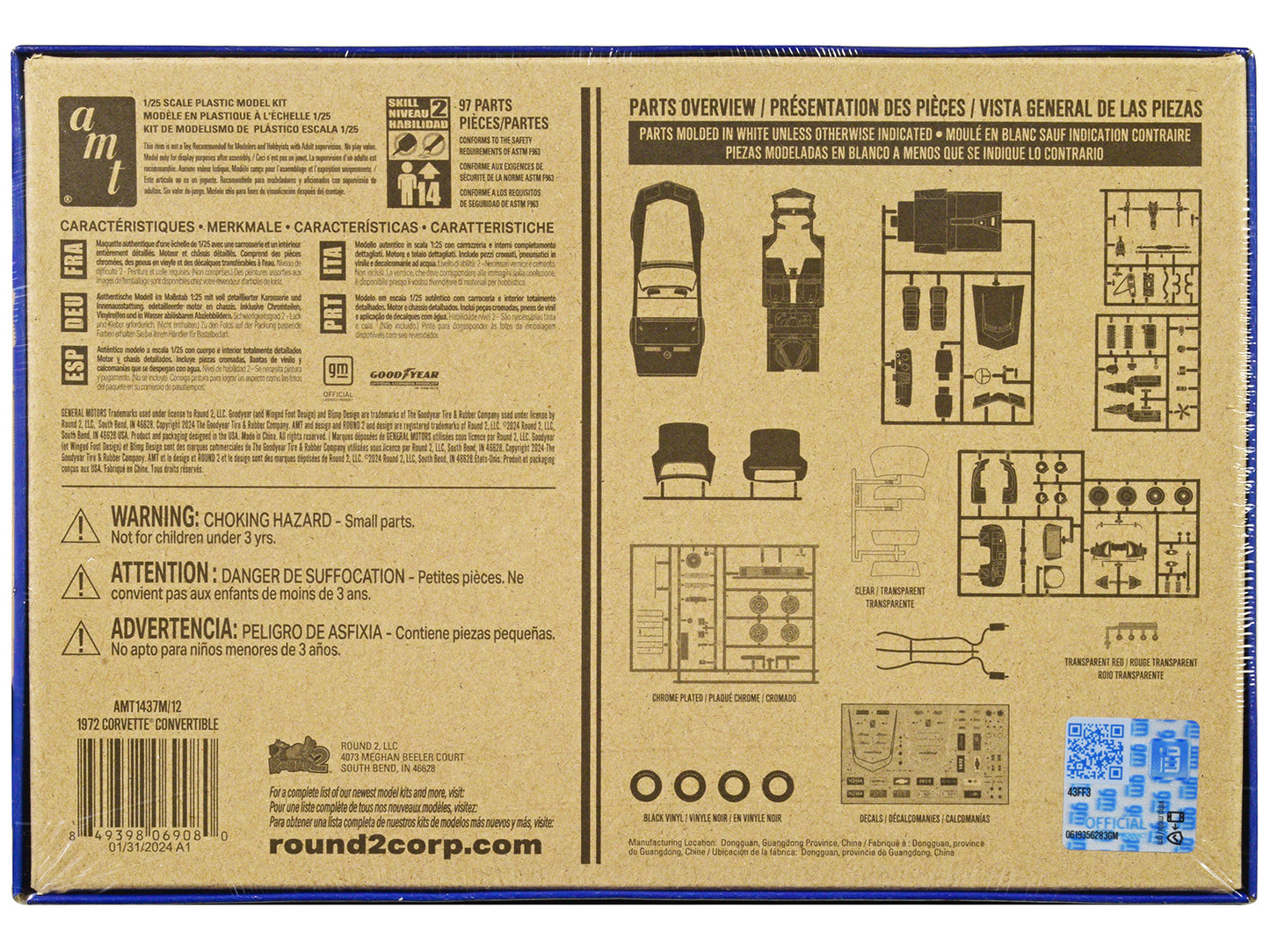 Skill 2 Model Kit 1972 Chevrolet Corvette Roadster 1/25 Scale by AMT <h2>Skill AMT</h2> <p>High-quality diecast car perfect for collectors and enthusiasts. Features detailed interior exterior craftsma