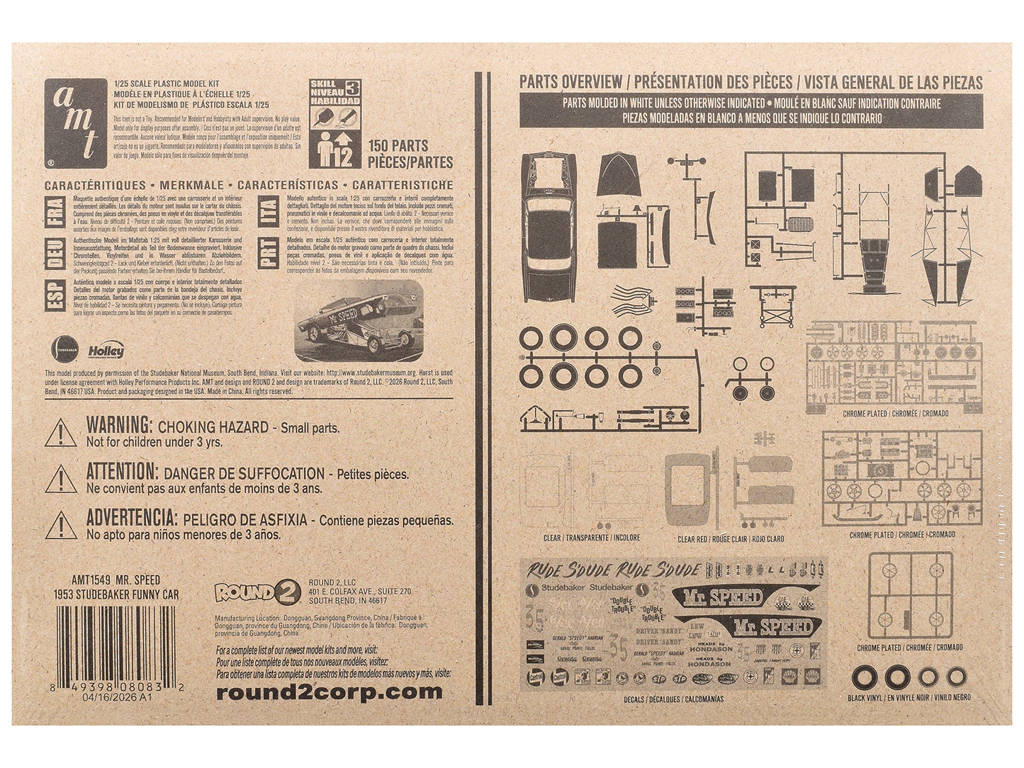 Skill 3 Model Kit 1953 Studebaker Funny Car "Mr. Speed" 1/25 Scale Model by AMT