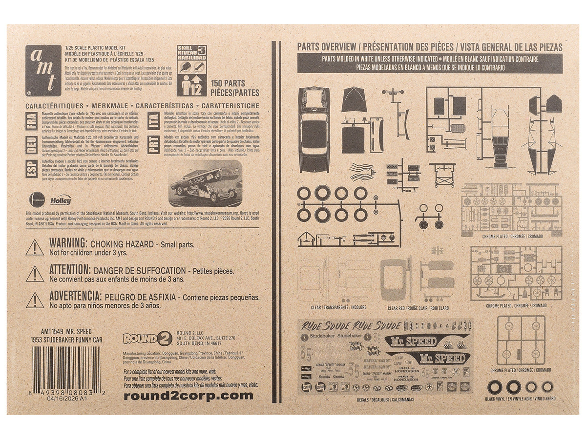 Skill 3 Model Kit 1953 Studebaker Funny Car "Mr. Speed" 1/25 Scale Model - AMT
