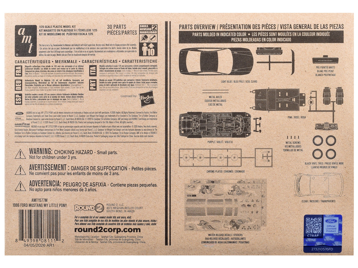 Skill 2 Model Kit 1996 Ford Mustang GT "My Little Pony" 1/25 Scale Model - AMT