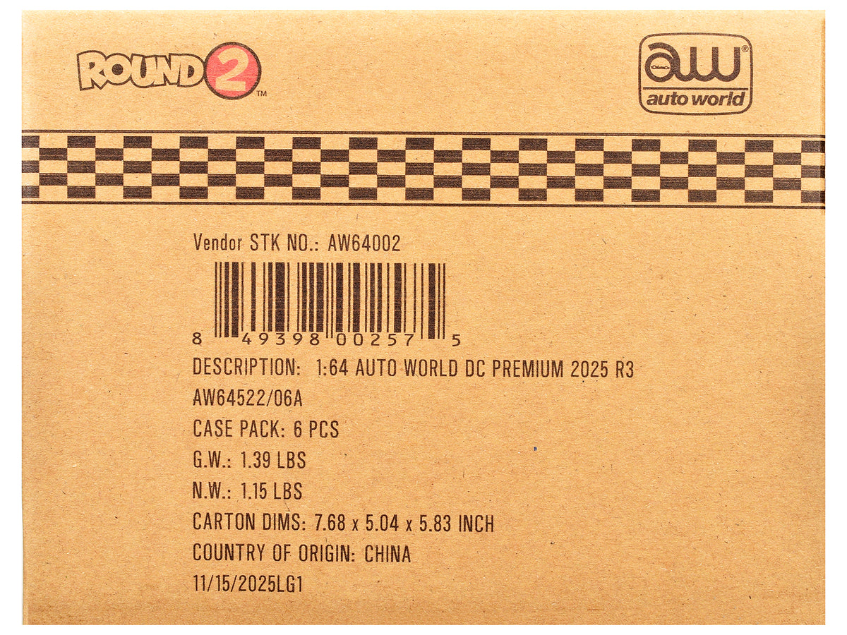 Auto World Premium 2025 Release 3 Set A of 6 pcs 1/64 Diecast Cars by Auto World