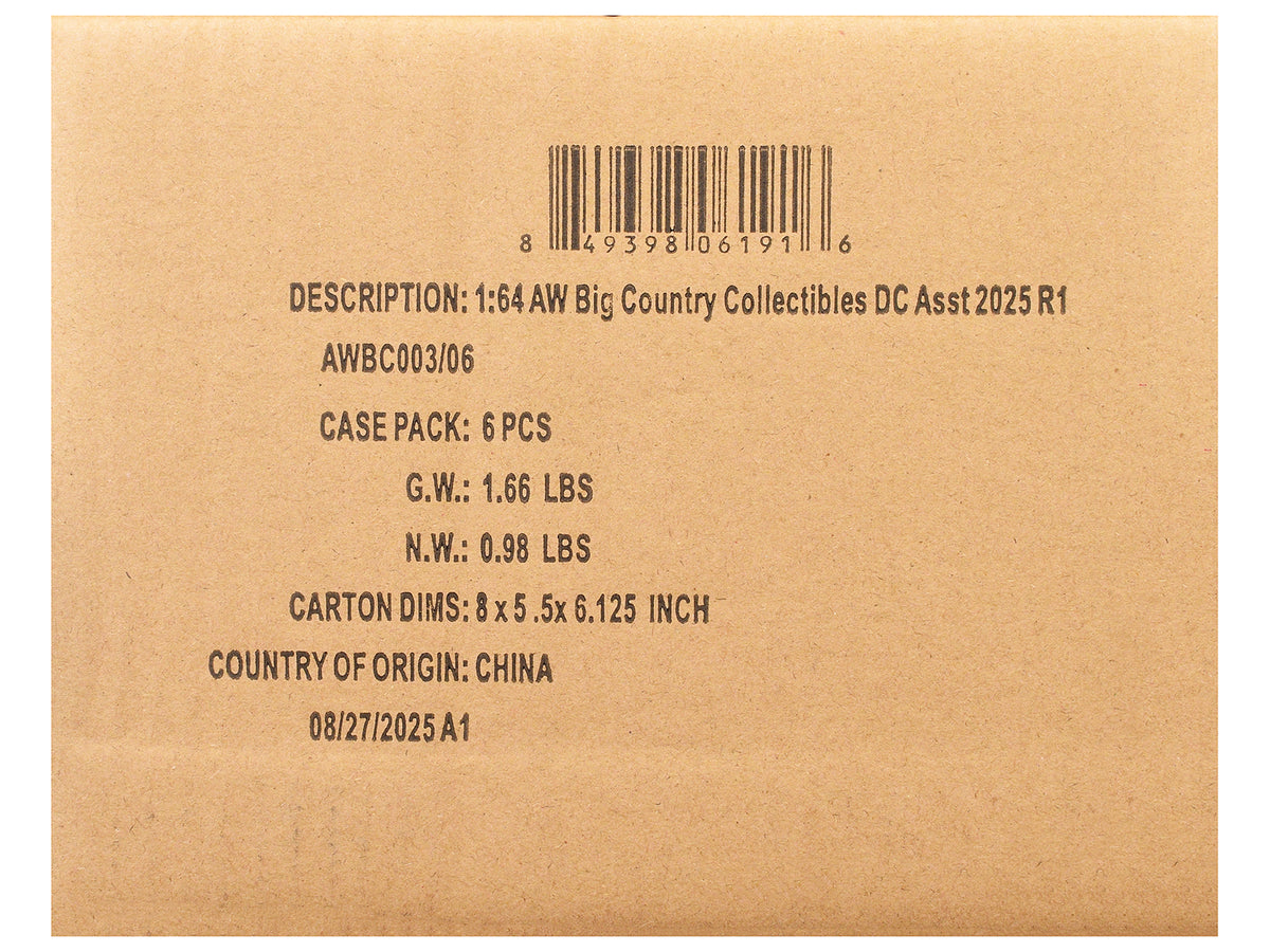 Big Country Collectibles 2025 Release 1 Set of 6 pcs 1/64 Diecast Cars
