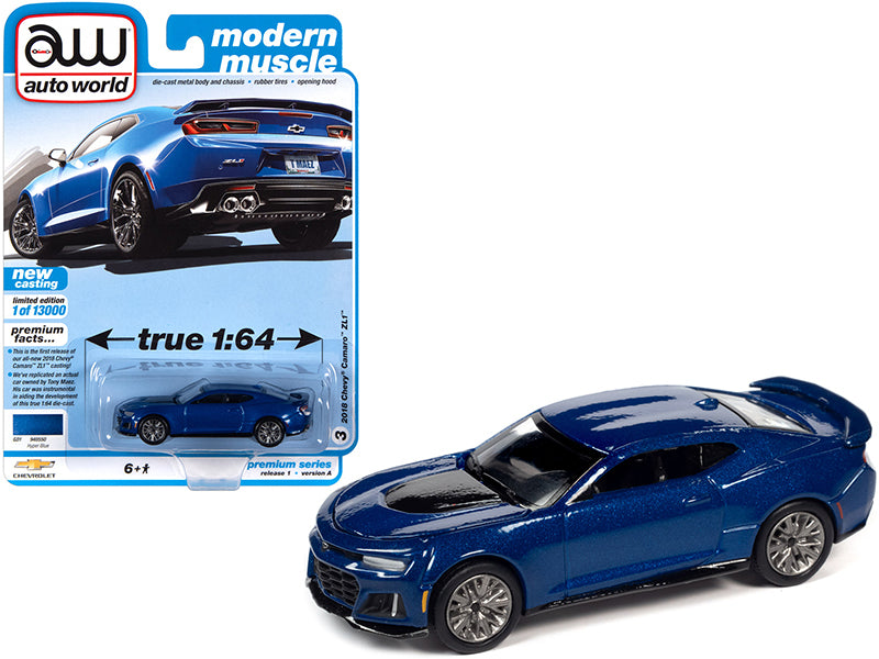 2018 Chevrolet Camaro ZL1 Hyper Blue Metallic "Modern Muscle" 1/64 Diecast