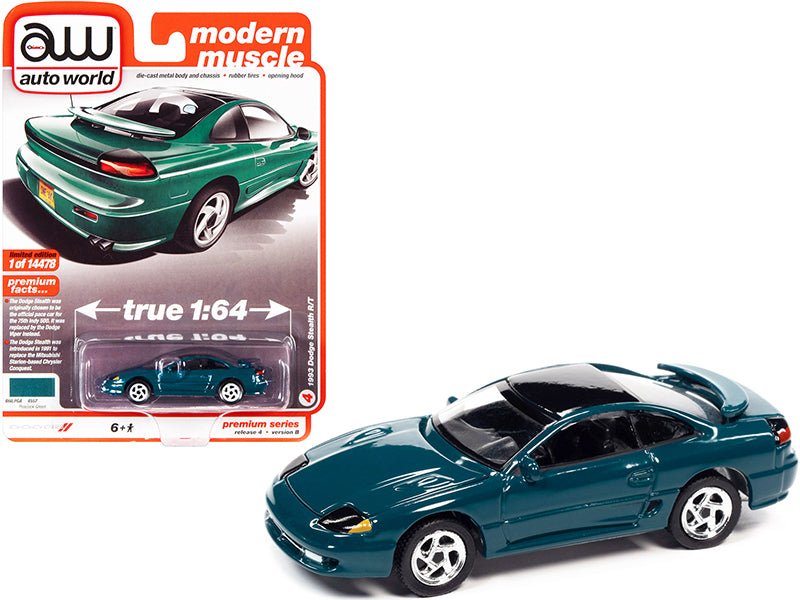 1993 Dodge Stealth R/T Peacock Green with Black Top "Modern Muscle" 1/64 Diecast