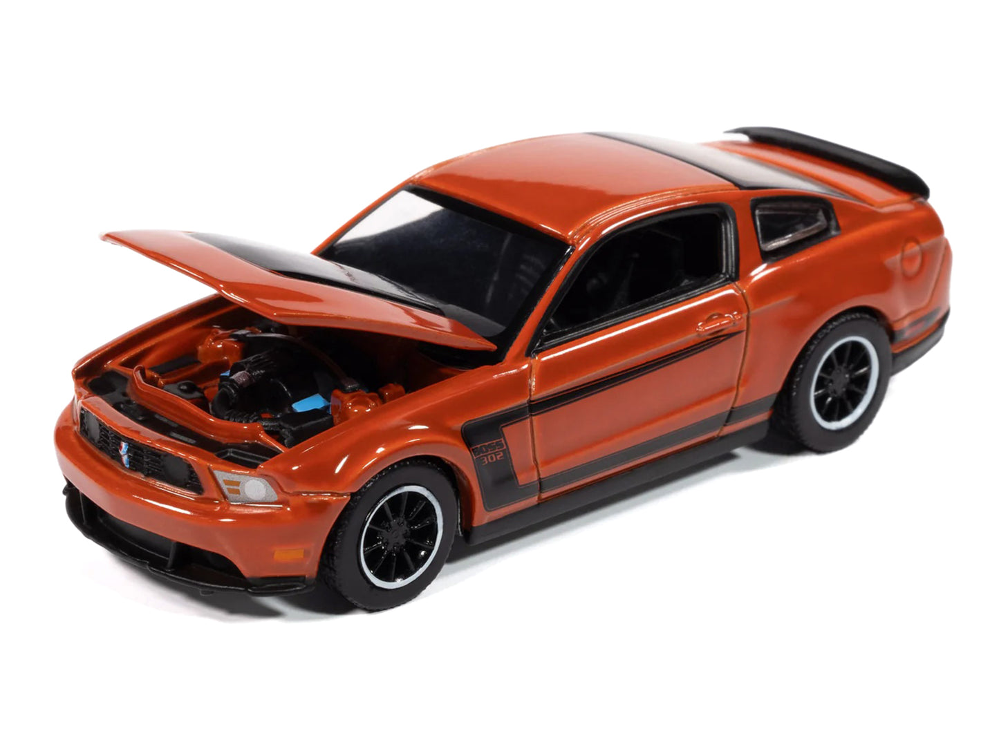 2012 Ford Mustang Boss 302 Competition Orange with Black Accents "Modern Muscle" Series 1/64 Diecast Model Car by Auto World
