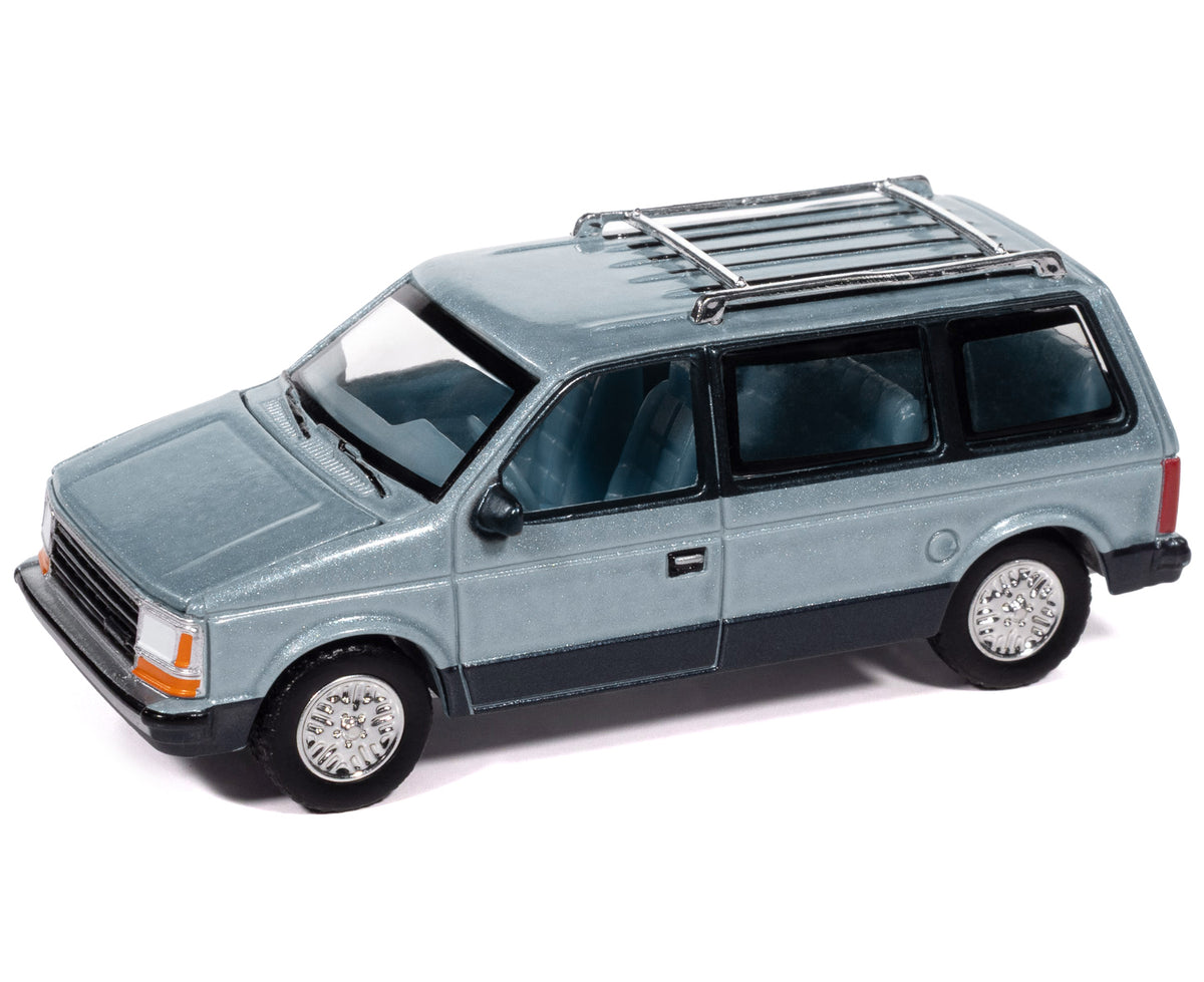 1987 Plymouth Voyager Van Ice Twilight Blue Blue Interior Minivans 1/64 Diecast