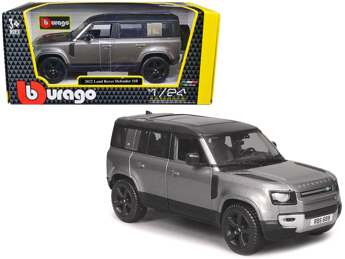 2022 Land Rover Defender 110 Dark Silver 1/24 Diecast Model Car - Bburago