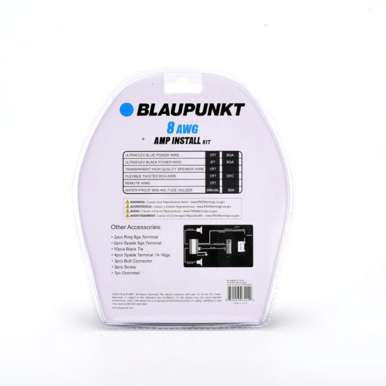 Blaupunkt 8 Gauge Amplifier Kit with CCA Cables