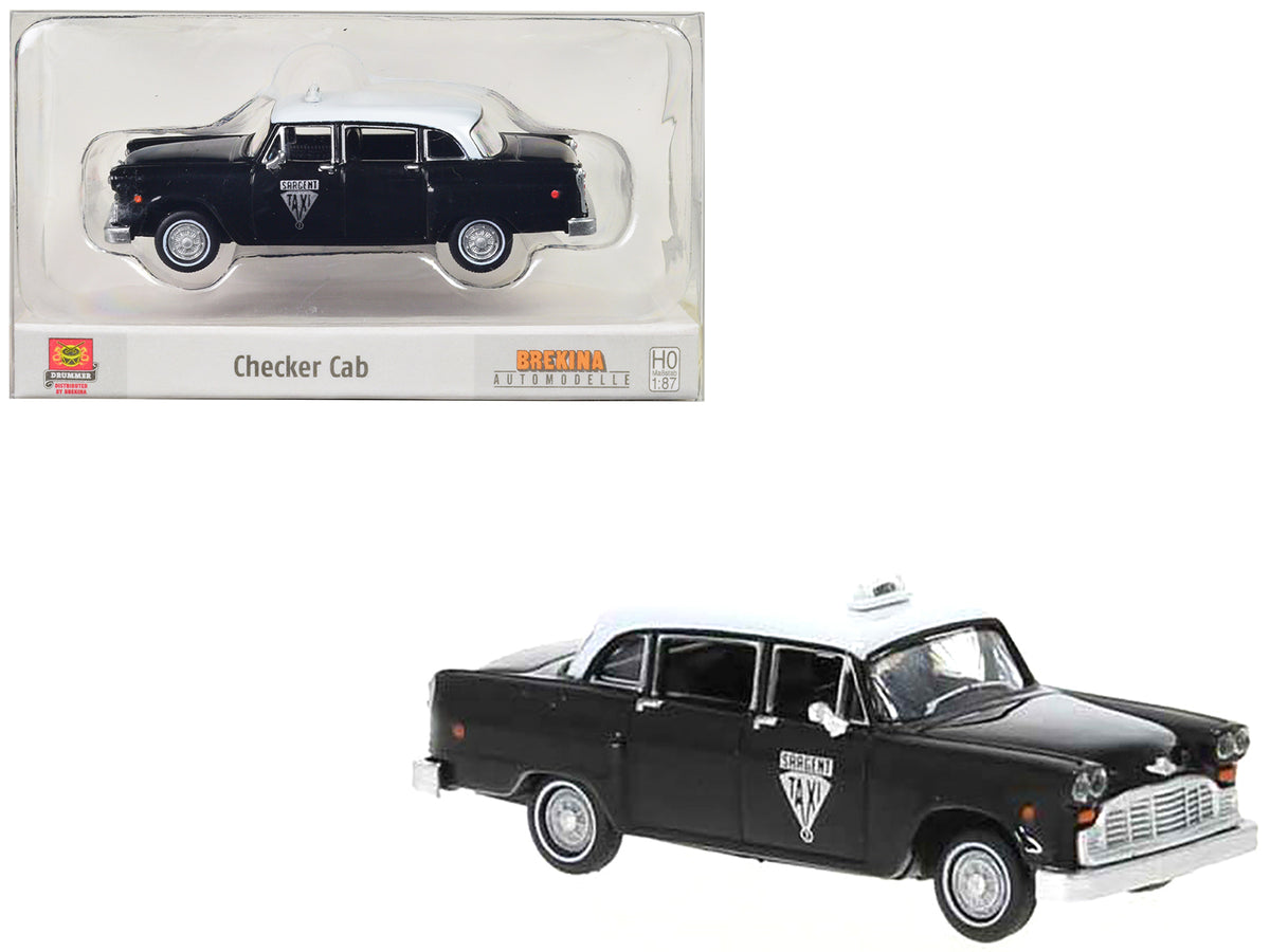 1974 Checker Cab Black & White "Winnipeg" 1/87 (HO) Scale Model by Brekina