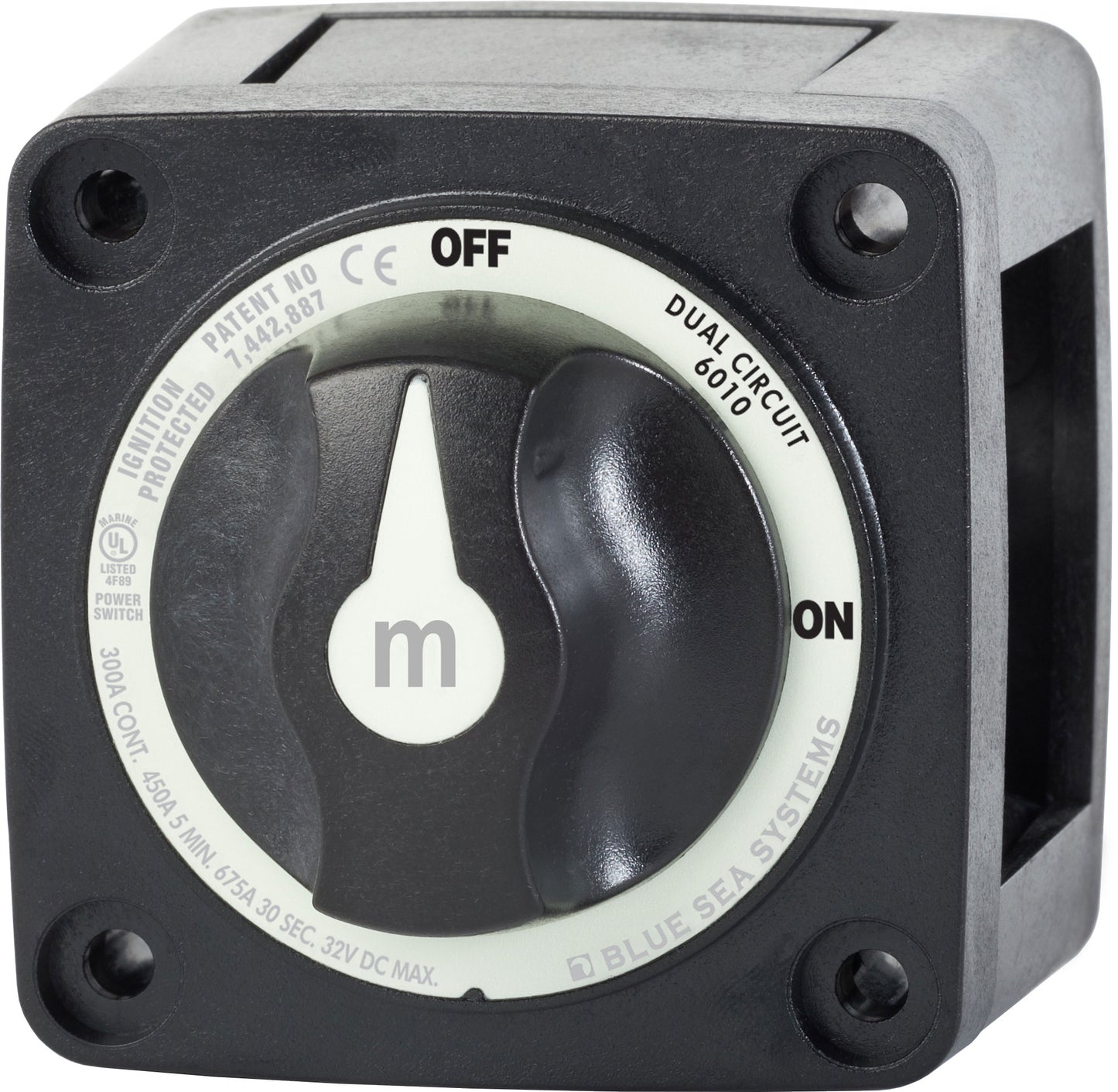 Blue Sea M-Series Battery Wtron Switch On/Off/ Dual Circuit Black