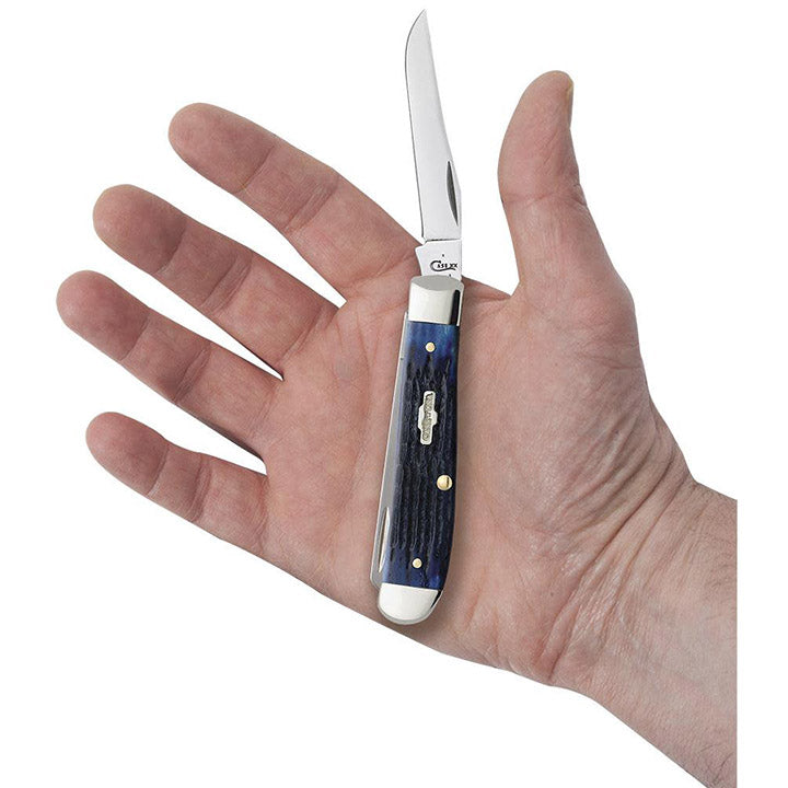 Case Knives Blue Bone Rogers Corn Cob Jig Mini Trapper Folding Pocket Knife