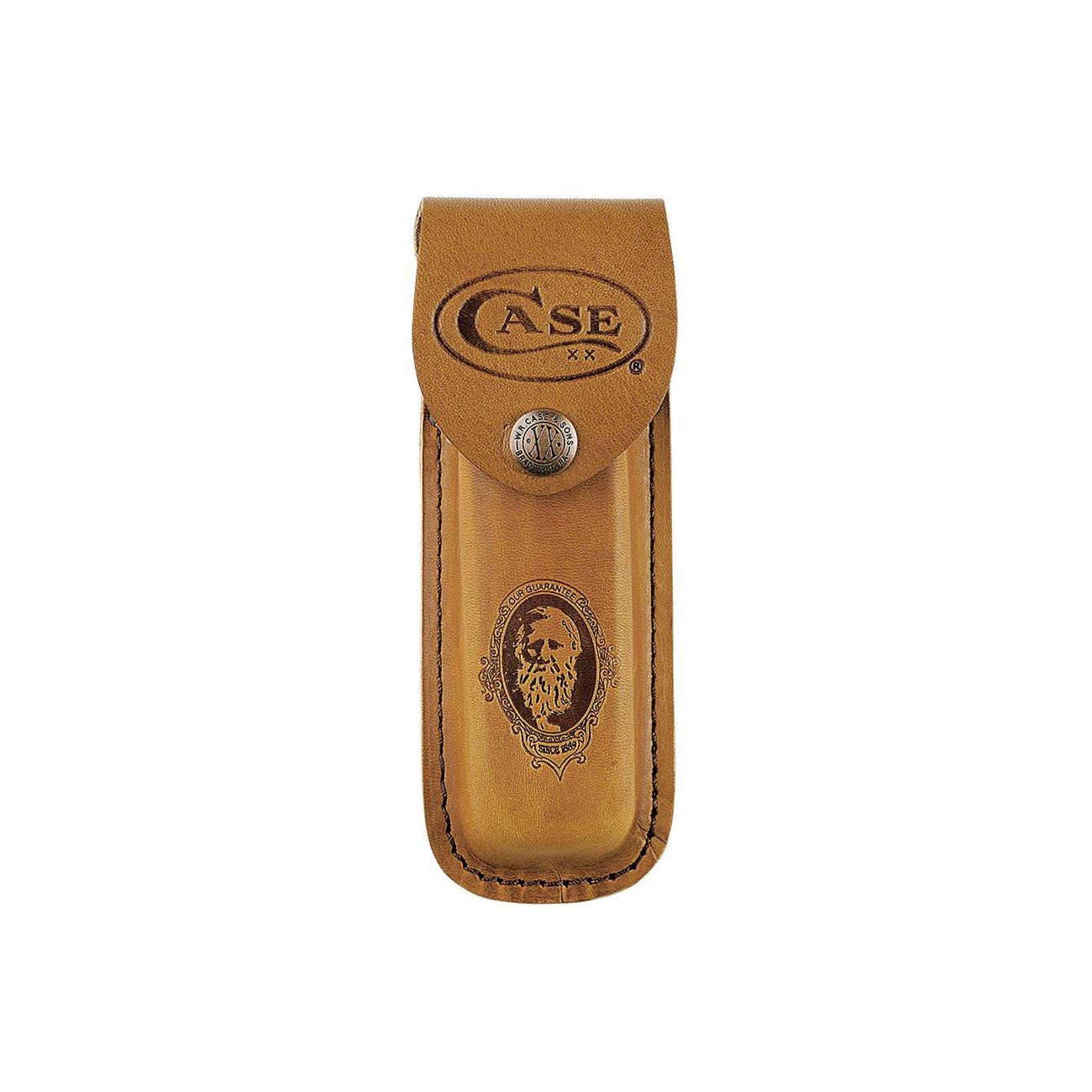 Case Knives 6.5 BoneStag Folding Hunter Pocket Knife with Leather Sheath