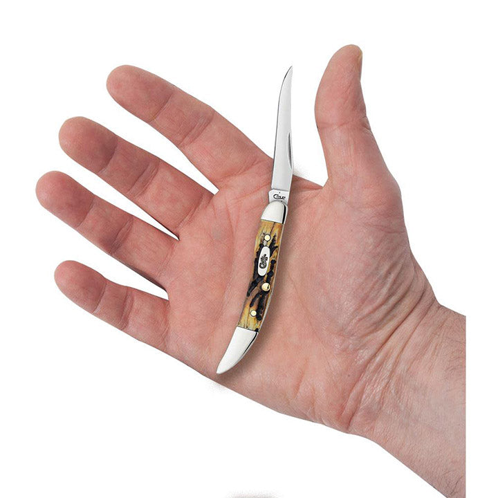 Case Knives Genuine Stag Small Texas Toothpick Folding Pocket Knife