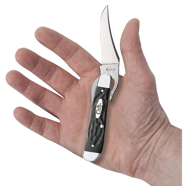 Case Knives Jigged Rough Black Synthetic RussLock Folding Pocket Knife