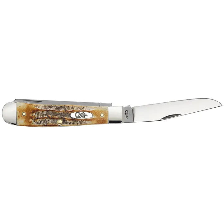 Case Knives 6.5 BoneStag Trapper Folding Pocket Knife