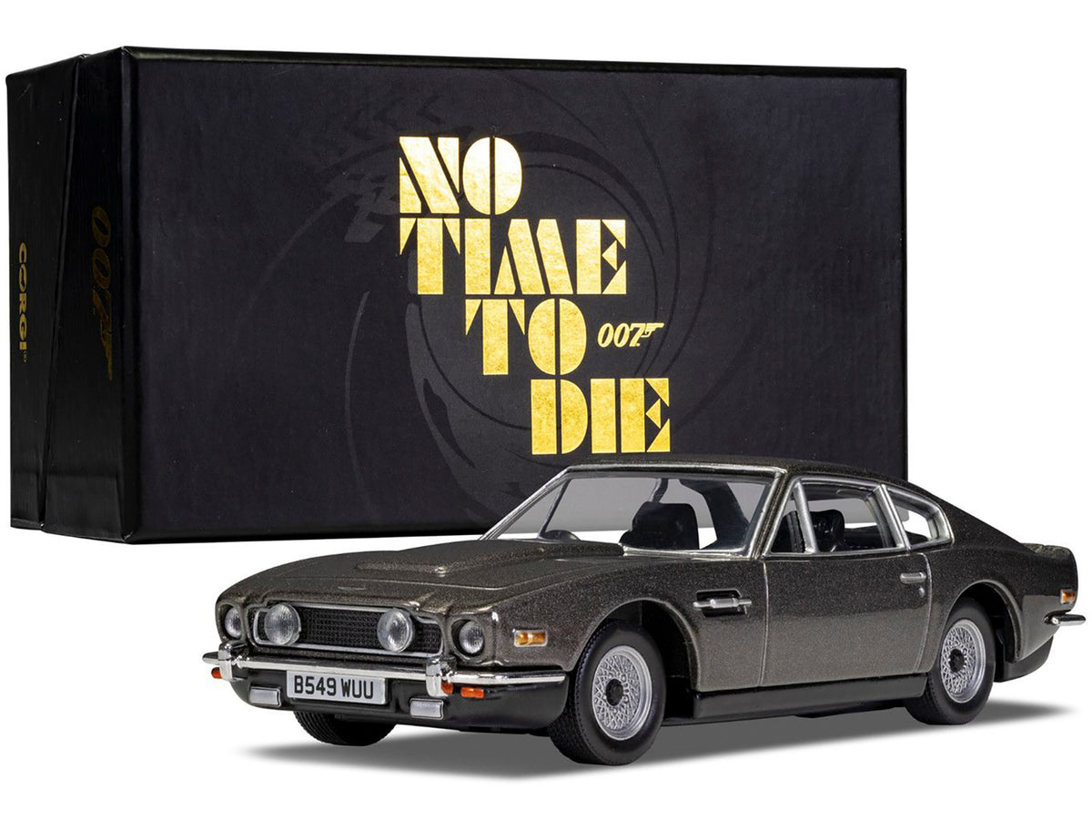 Aston Martin V8 RHD Black Metallic James Bond 007 "No Time To Die" Movie Diecast
