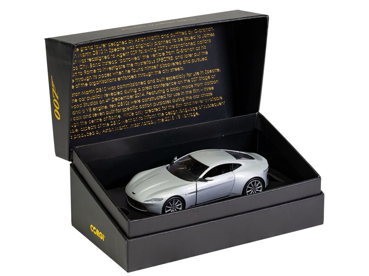 Aston Martin DB10 RHD (Right Hand Drive) Silver Metallic James Bond 007 "Spectre" (2015) Movie Diecast Model Car by Corgi