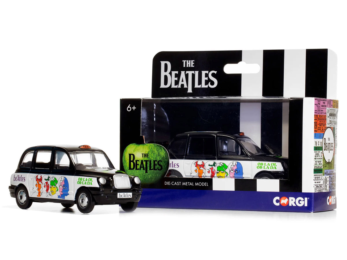 The Beatles London Taxi RHD Ob-La-Di Ob-La-Da Black & White Graphics Diecast