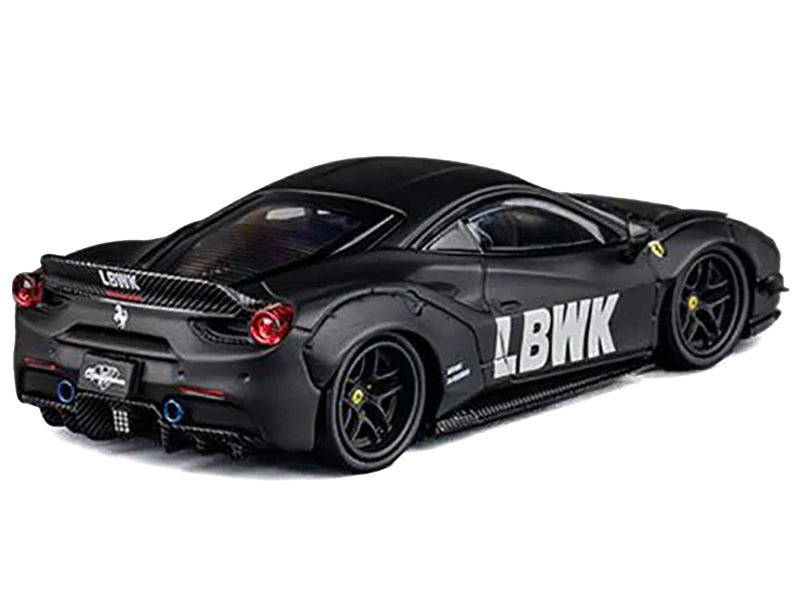 LB Works 488 "LBWK" Matt Black 1/64 Diecast by CM Model