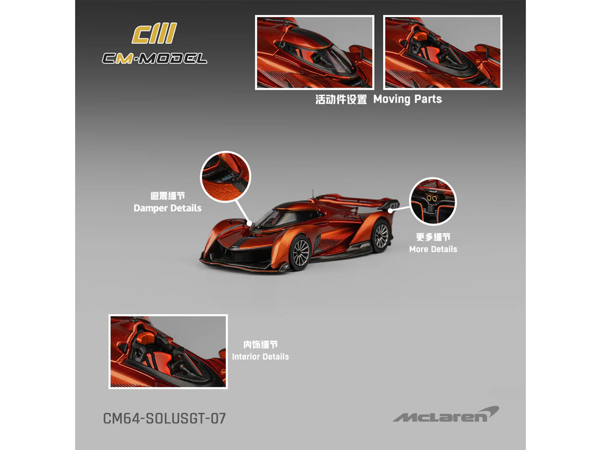 McLaren Solus GT Orange Metallic 1/64 Diecast by CM Model