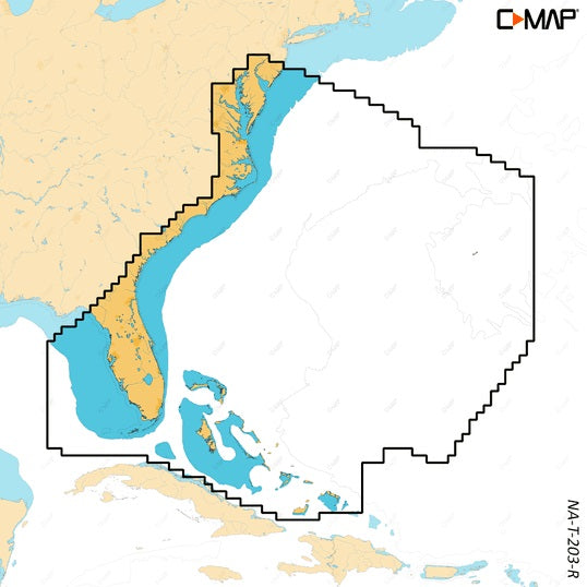 C-MAP Reveal X Coastal Chesapeake Wtron Bay to the Bahamas microSD
