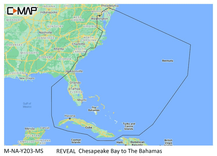 C-MAP Reveal Coastal Chesapeake Wtron Bay to the Bahamas