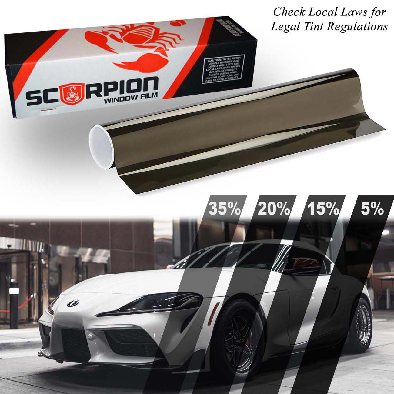 Scorpion Window Tint Carbon Plus Series 2-Ply 20% 20″ x 100′ Roll
