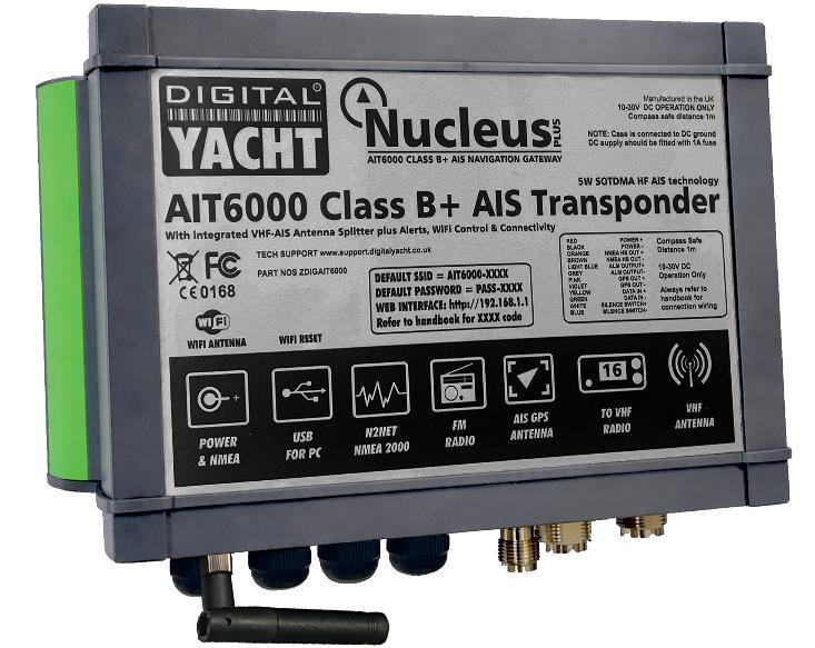 Digital Yacht AIT6000 Nucleus Blass B + AIS Transponder with SPAIS Satellite AIS Campatibility