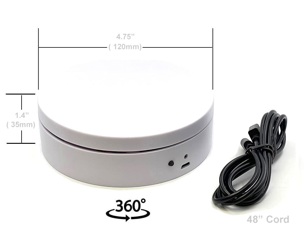 Mini Turntable Rotating Display Stand 4.75 with White Base 1/64 Scale Model Cars