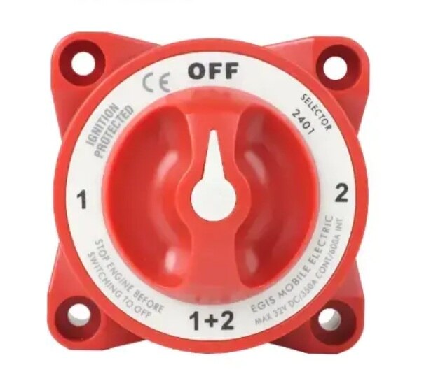 EGIS 2401 e-Series 350A Wtron Battery Selector Switch Off/1/Both/2