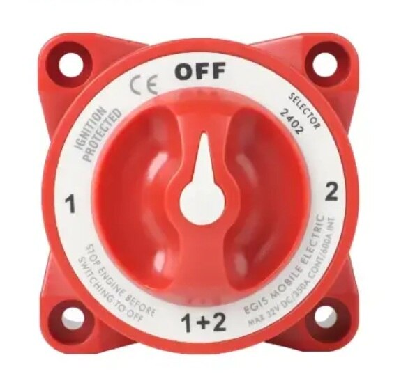 EGIS 2402 e-Series 350A Battery Selector Switch Off/1/Both/2 w/AFD