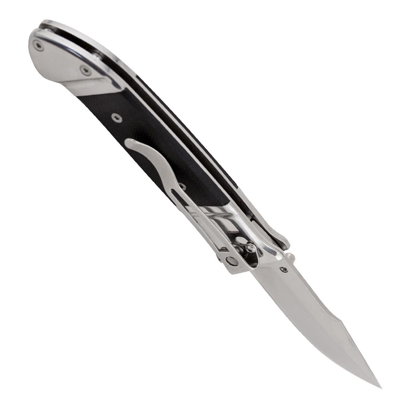 SOG Fielder Folding Knife 3.3" Satin Clip Point Blade Black G10 Handles