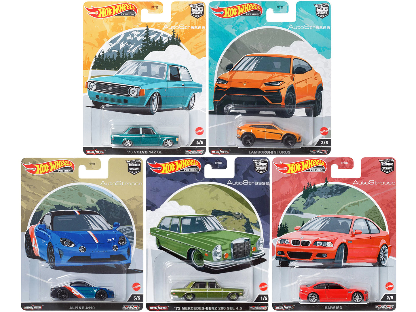 Hot Wheels "Auto Strasse" 5 piece Set "Car Culture" Series Diecast Model Cars by <h2>"Auto Wheels</h2> <p>High-quality car perfect for collectors and enthusiasts. Features detailed interior exterior c
