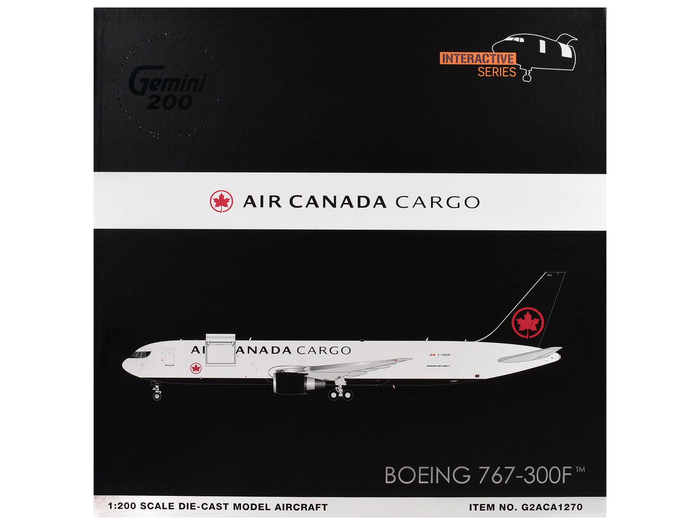 Boeing 767-300F Commercial Aircraft "Air Canada Cargo" (C-GXHM) White with Black Tail "Gemini 200 - Interactive Series" 1/200 Diecast Model Airplane by GeminiJets <h2>Boeing GeminiJets</h2> <p>High-qu