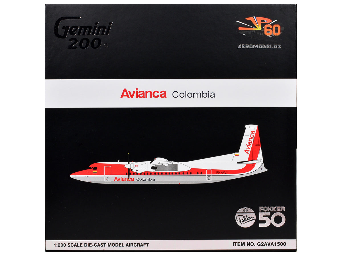 Fokker F50 Commercial Aircraft (PH-AVJ) 1/200 Diecast Aircraft - GeminiJets