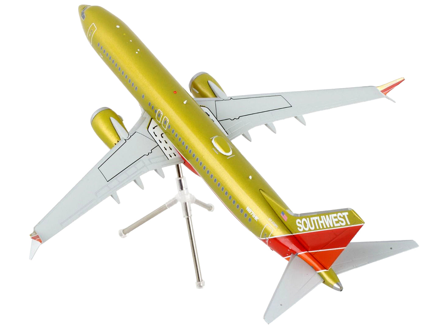 Boeing 737 MAX 8 Commercial Aircraft "Southwest Airlines" Gold and Red "Gemini 200" Series 1/200 Diecast Model Airplane by GeminiJets <h2>Boeing GeminiJets</h2> <p>High-quality car perfect for collect