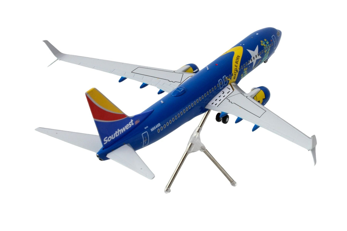 Boeing 737-800 Commercial Aircraft "Southwest Airlines - Nevada One" (N8646B) Blue with Tail Stripes "Gemini 200" Series 1/200 Diecast Model Airplane by GeminiJets <h2>Boeing GeminiJets</h2> <p>High-q