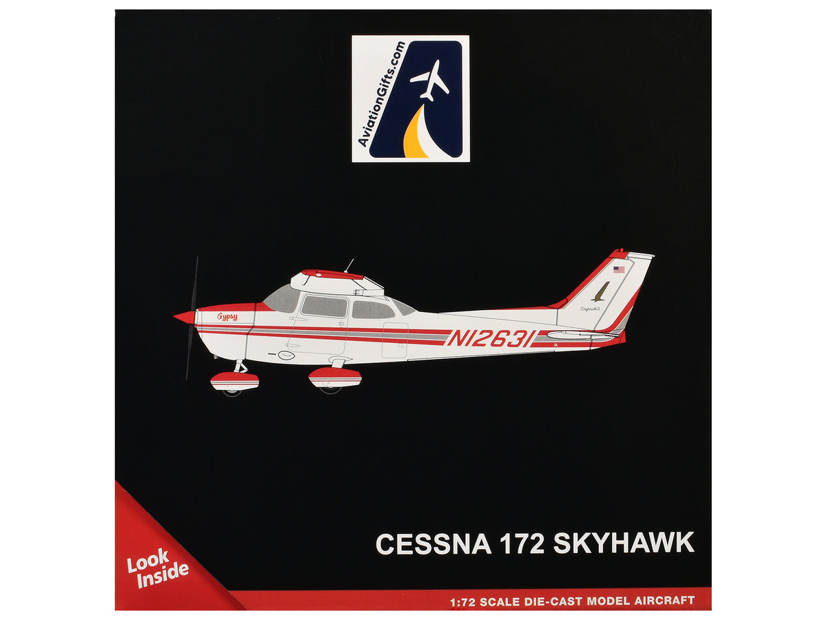 Cessna 172 Skyhawk Aircraft "N12631" Red and White "Gemini General Aviation" Series 1/72 Diecast Model by GeminiJets