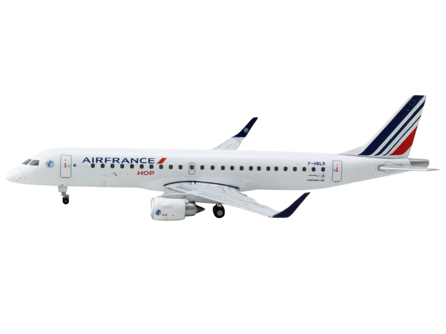 Embraer ERJ-190 Commercial Aircraft "Air France Hop" (F-HBLR) White with Striped Tail 1/400 Diecast Model Airplane by GeminiJets <h2>Embraer GeminiJets</h2> <p>High-quality car perfect for collectors