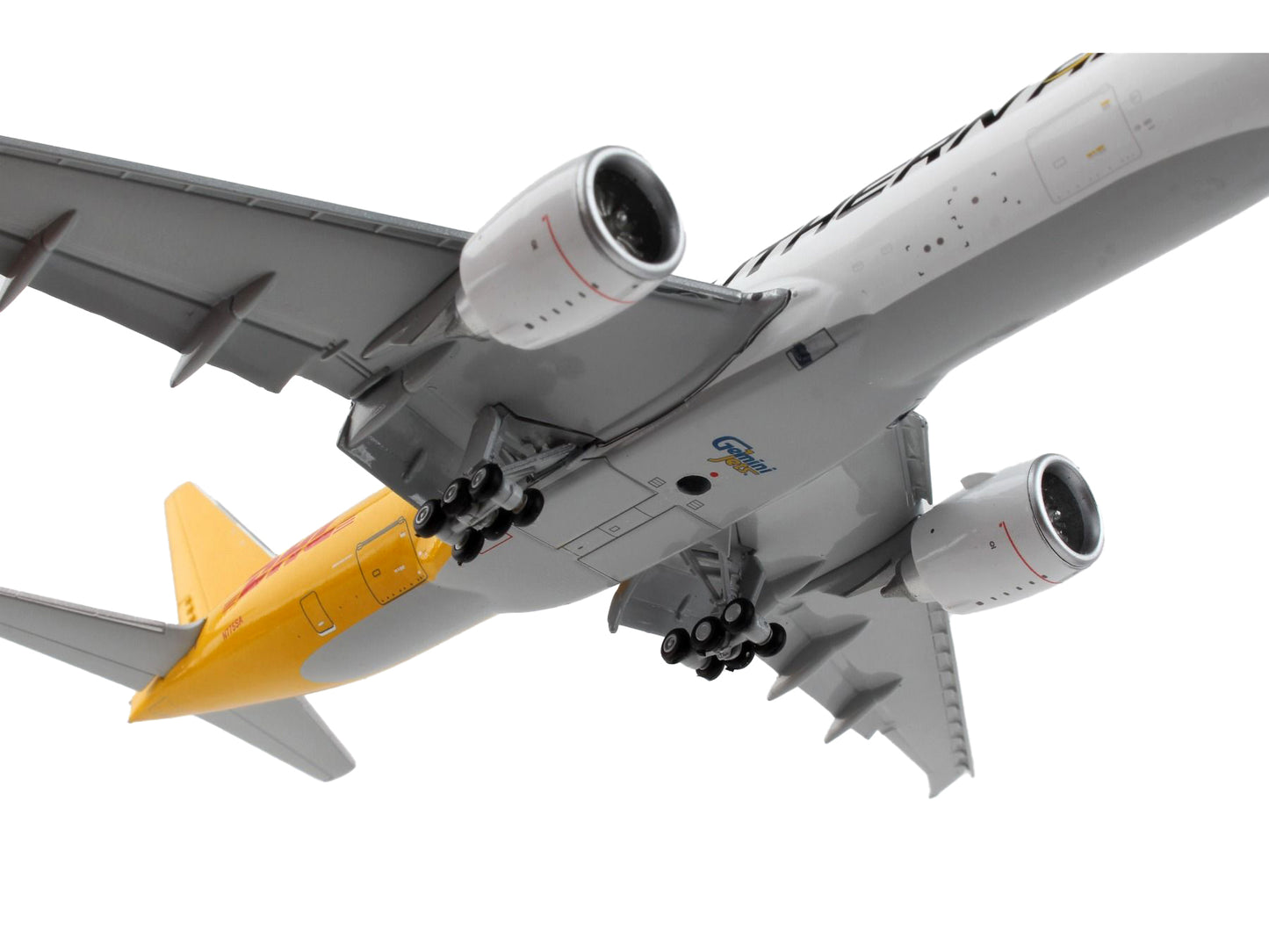 Boeing 777F Commercial Aircraft with Flaps Down "Southern Air - DHL" White and Yellow 1/400 Diecast Model Airplane by GeminiJets <h2>Boeing GeminiJets</h2> <p>High-quality car perfect for collectors e