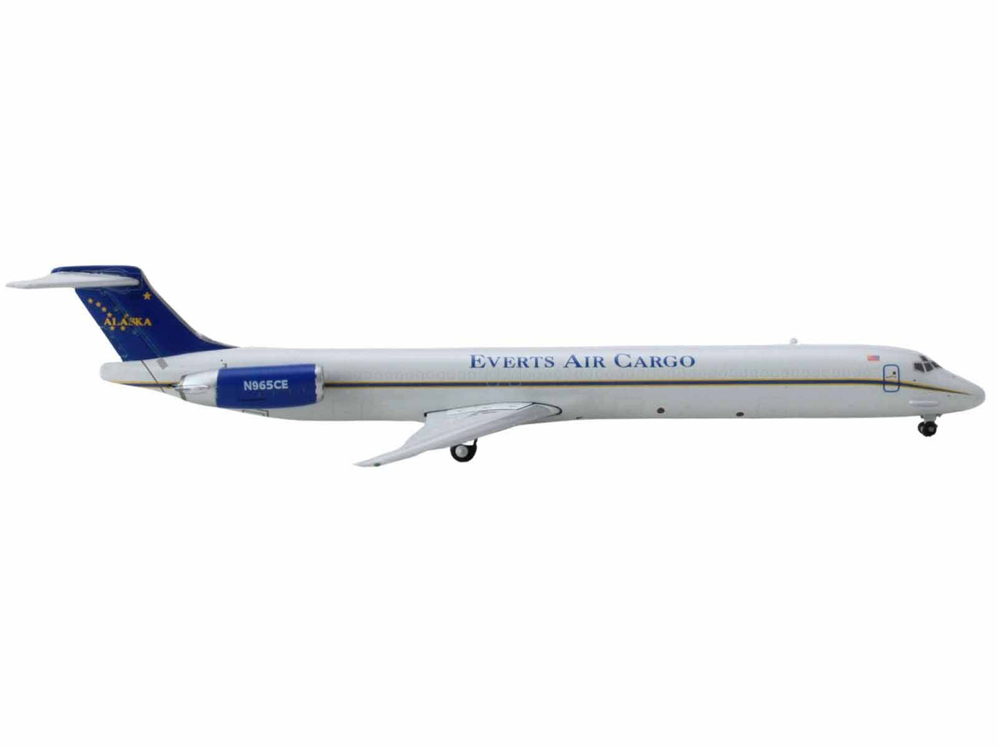 McDonnell Douglas MD-83 Commercial Aircraft "Everts Air Cargo" (N965CE) White with Blue Tail 1/400 Diecast Model Airplane by GeminiJets <h2>McDonnell GeminiJets</h2> <p>High-quality car perfect for co