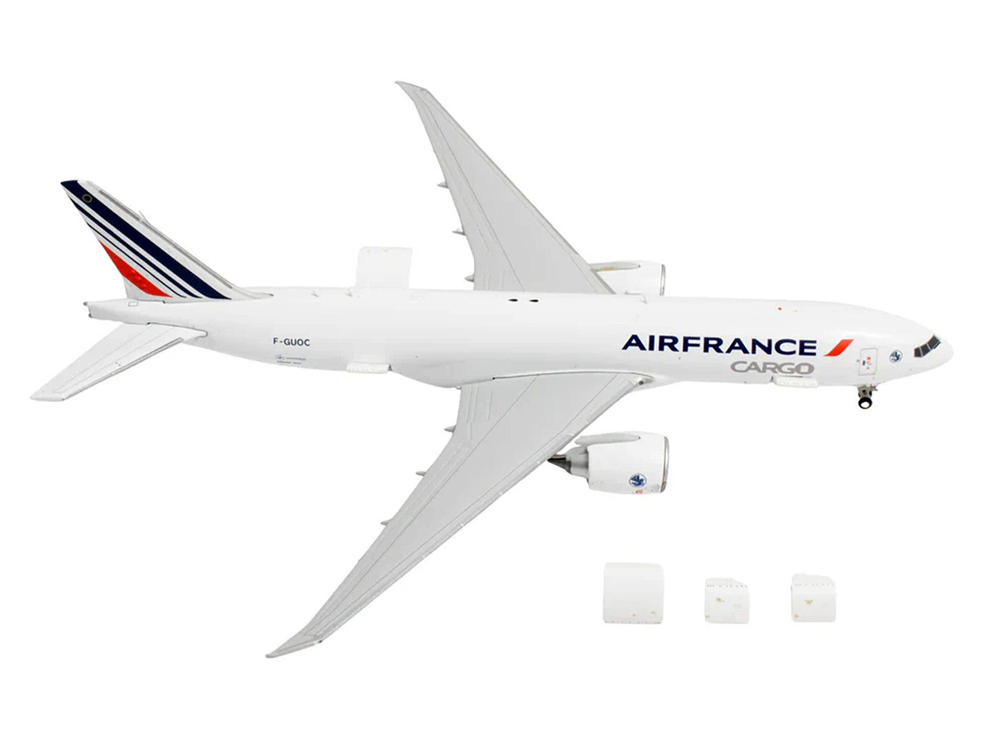 Boeing 777F Commercial Aircraft "Air France Cargo" (F-GUOC) White with Red and Blue Striped Tail "Interactive Series" 1/400 Diecast Model Airplane by GeminiJets <h2>Boeing GeminiJets</h2> <p>High-qual