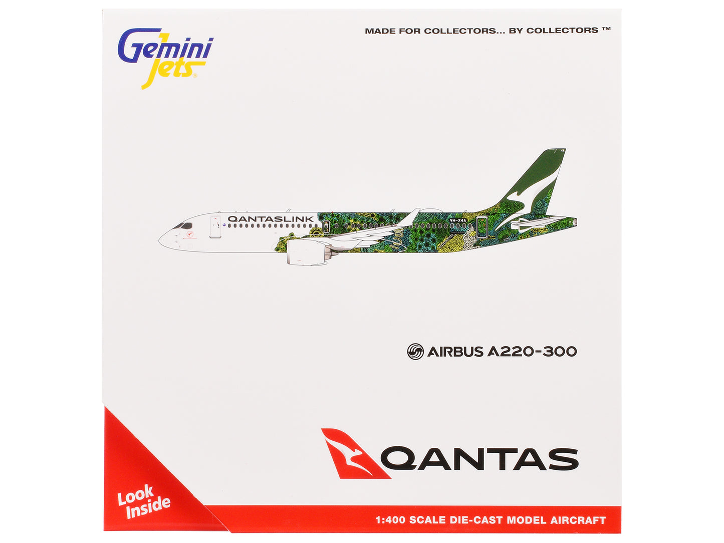 Airbus A220-300 Commercial Aircraft "QantasLink - Minyma Kutjara Tjukurpa" (VH-X4A) White with Graphics 1/400 Diecast Model Airplane by GeminiJets <h2>Airbus GeminiJets</h2> <p>High-quality car perfec