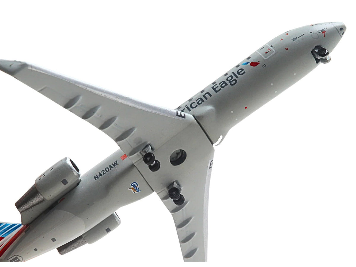 Bombardier CRJ200 Commercial Aircraft "American Eagle - Air Wisconsin" (N420AW) Gray with Red and Blue Tail 1/400 Diecast Model Airplane by GeminiJets